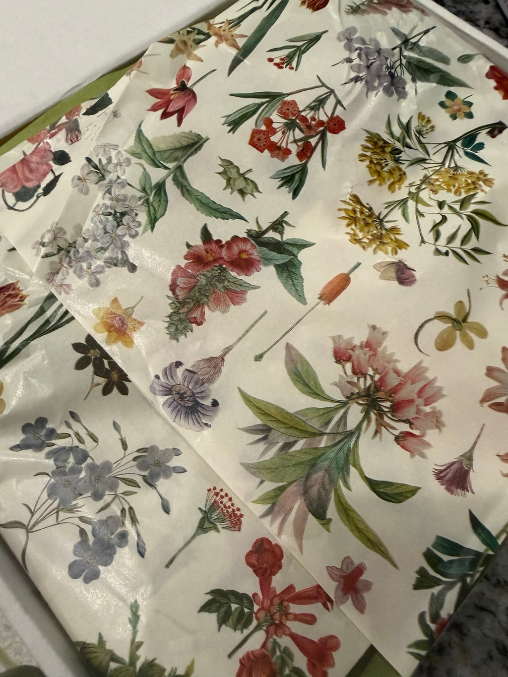 Floral wrapping for the Blind Date with a Book Mystery Fiction and Candle Box