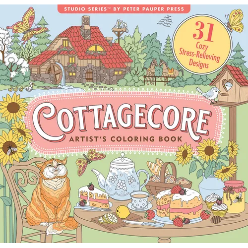 Cottagecore Adult Coloring Book (31 Stress-Relieving Designs)